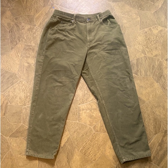 VINTAGE liz claiborne Green Corduroy pants - Picture 1 of 4